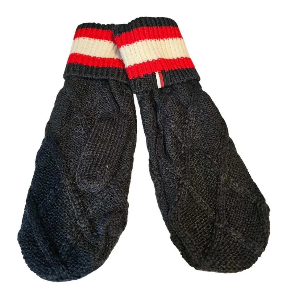 Tommy Hilfiger Acrylic Mittens Womens Blue Red White NWT Designer One Size NEW